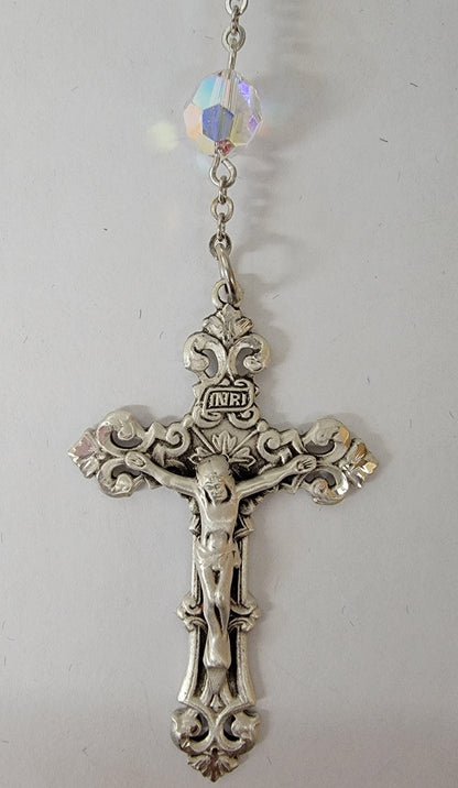 Miraculous Sterling Silver Swarovski Crystal Rosary 8mm
