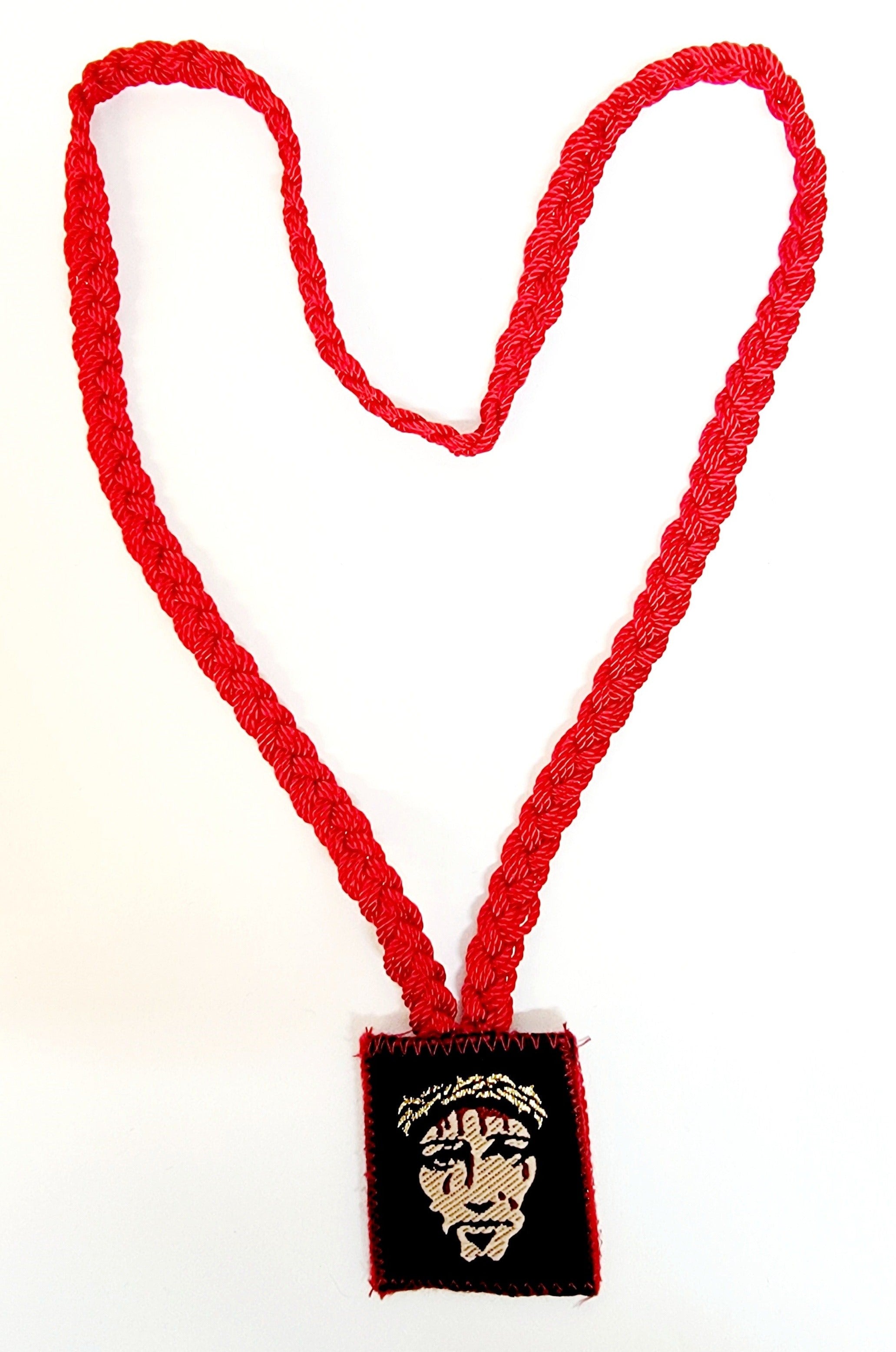 Large Blood of Christ Cloth Braided Scapular