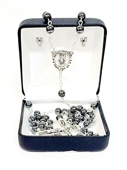 Saint Michael Hematite Rosary