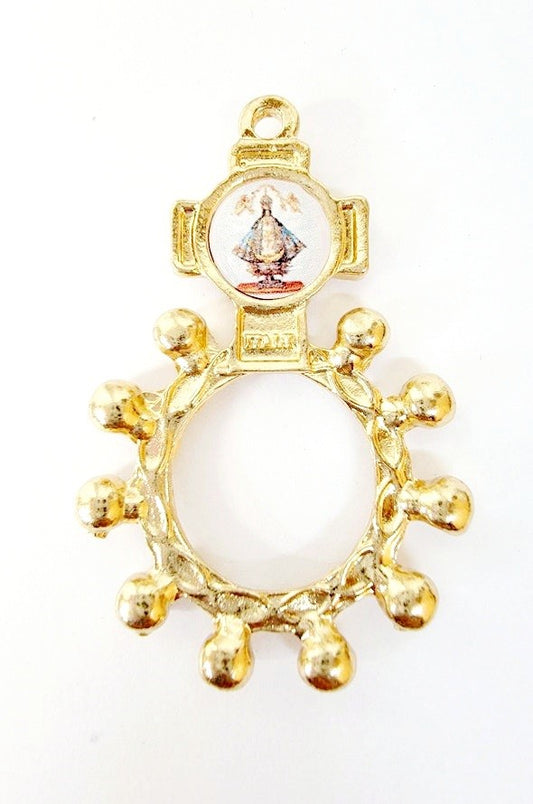 Gold/Silver Virgen de San Juan Finger Rosary