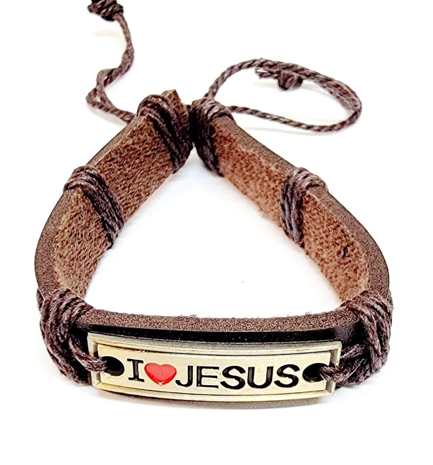 I Love Jesus Leather Bracelet (MORE COLORS)