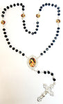 Our Lady of Guadalupe 5 Image Blue Crystal Rosary