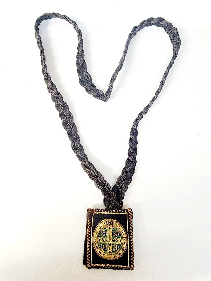 Large Saint Benedict Braided Scapular