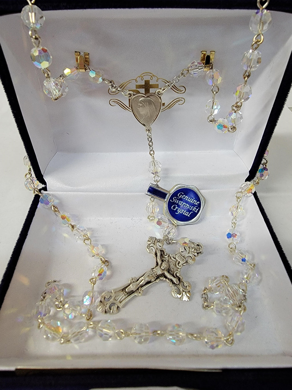 Sterling Silver Swarovski Crystal Rosary 6mm