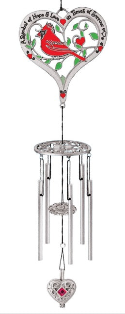 Hope & Love Memorial Wind Chime with Ashe Vial