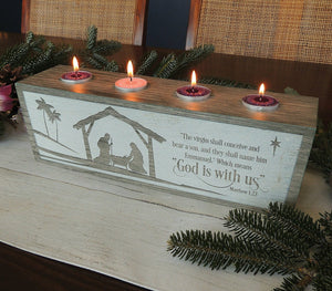 Advent Block Candle Holder
