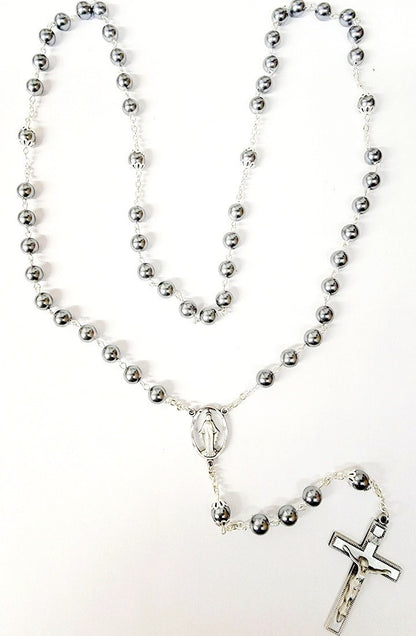 Miraculous 7MM Imitation Hematite Rosary