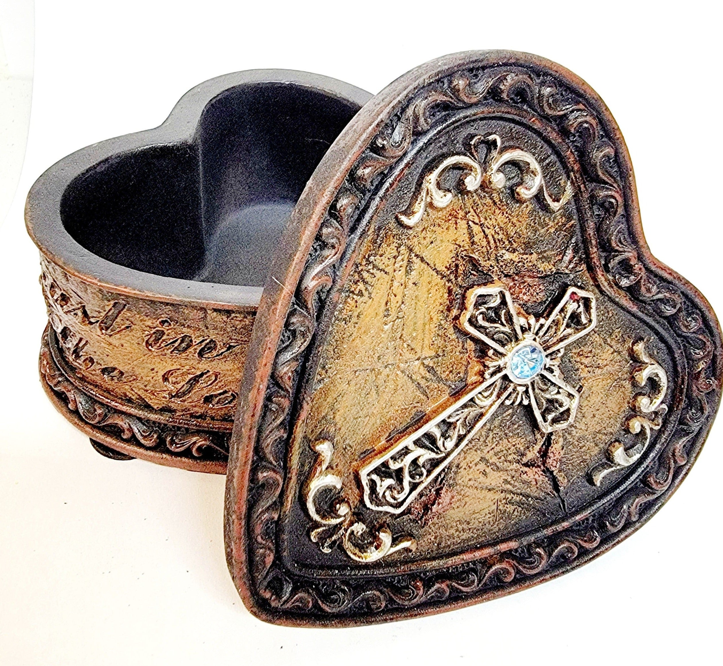 Heart with Cross Trinket Box