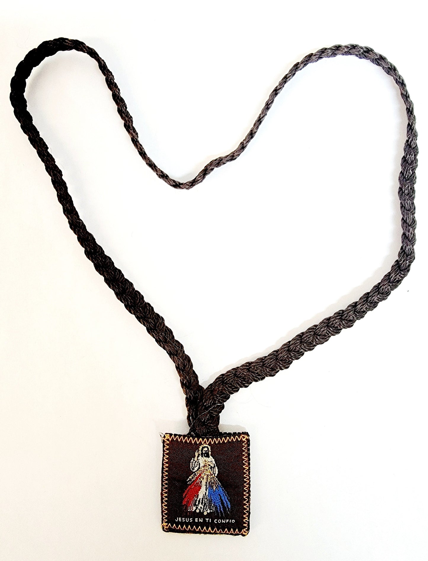Large Our Lady of Guadalupe with Divine Mercy Braided Cloth Scapular
