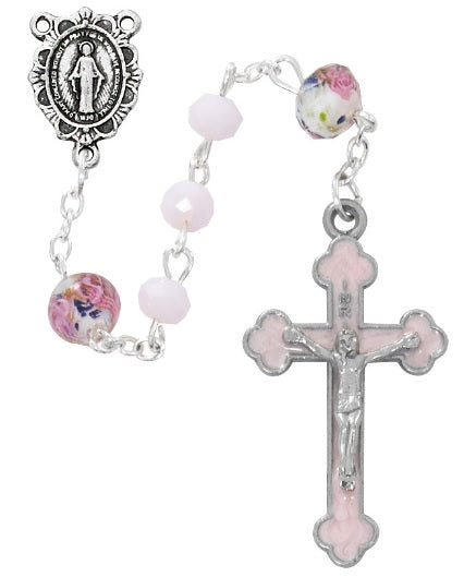 Miraculous Pink Matte Rosary