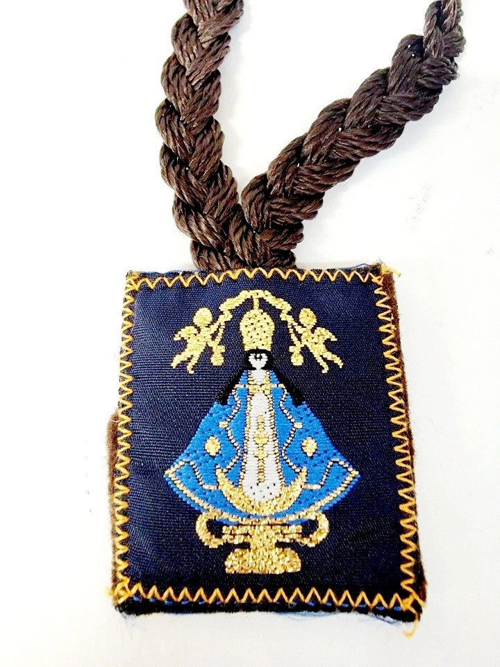 Large Our Lady of San Juan Cloth Braided Scapular