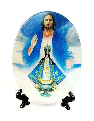 Our Lady of San Juan Oval Resin Plaque with Stand (MORE STYLES)