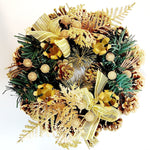 Advent Candle Pine Cone Gold Wreath