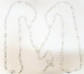 Silver Pearl and Crystal Bead Rosary Wedding Lasso
