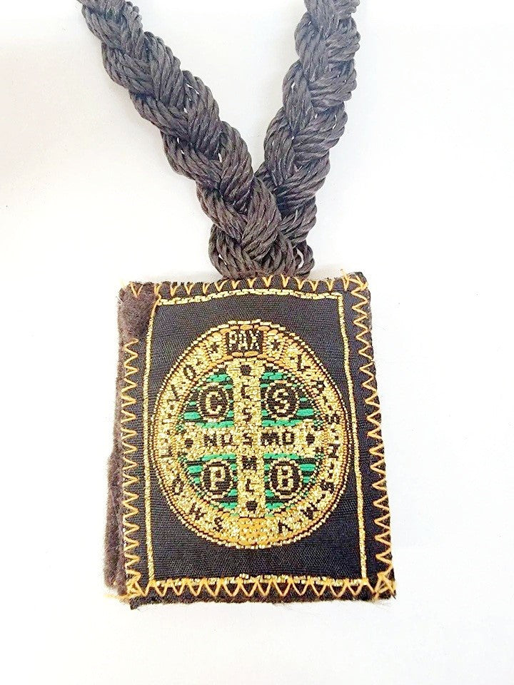 Large Saint Benedict Braided Scapular