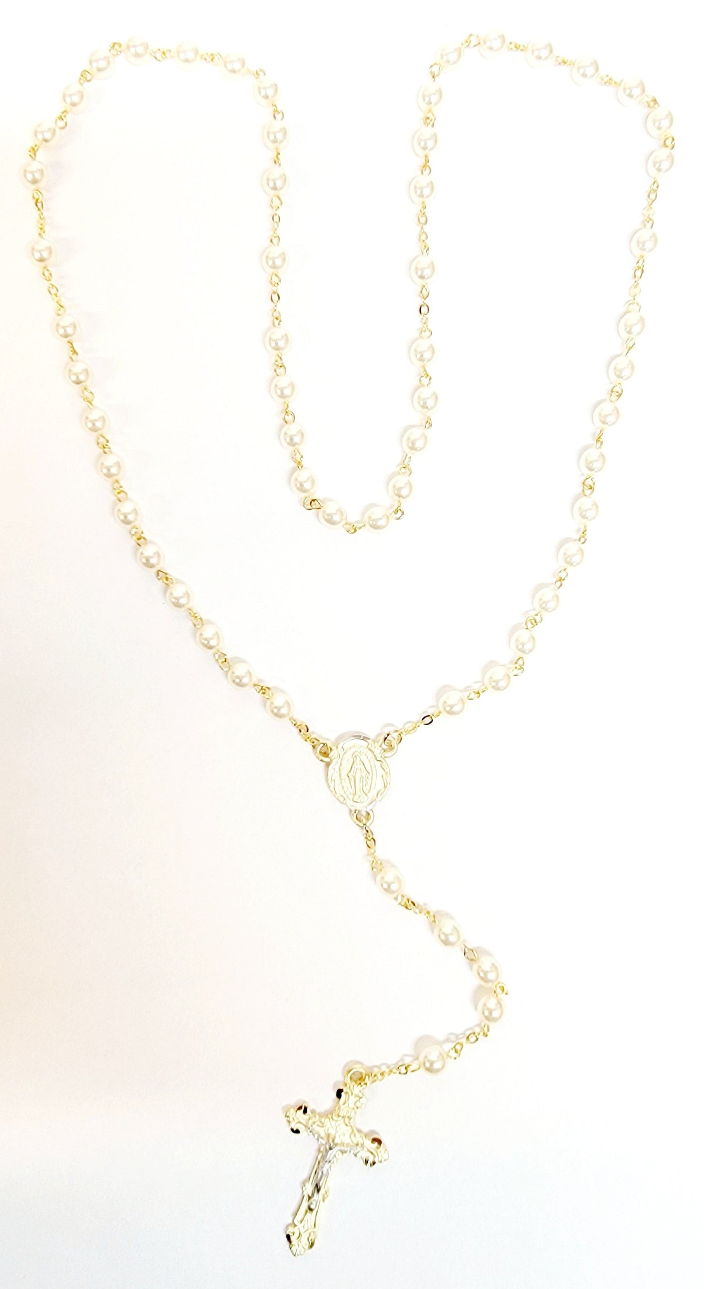 Miraculous Two Tone Pearl Rosary