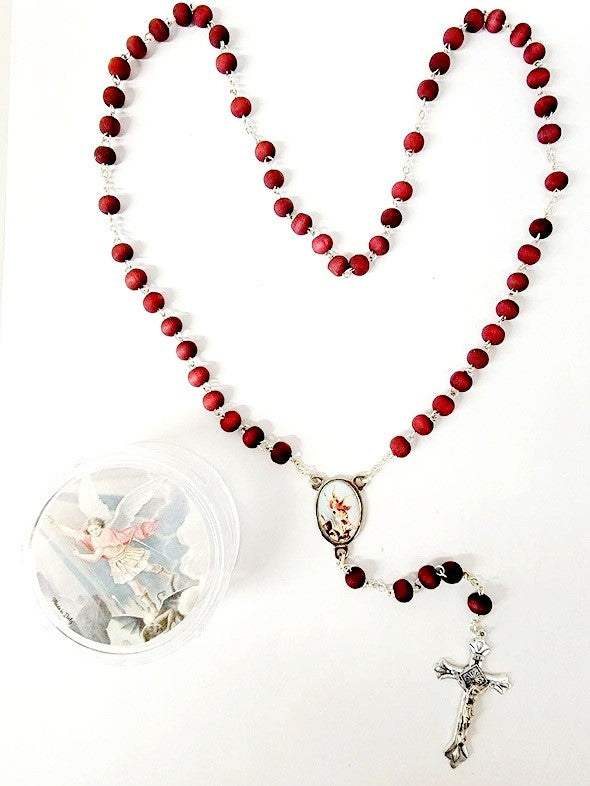 Rose Wood Scented Rosary with Case (MORE SAINTS)