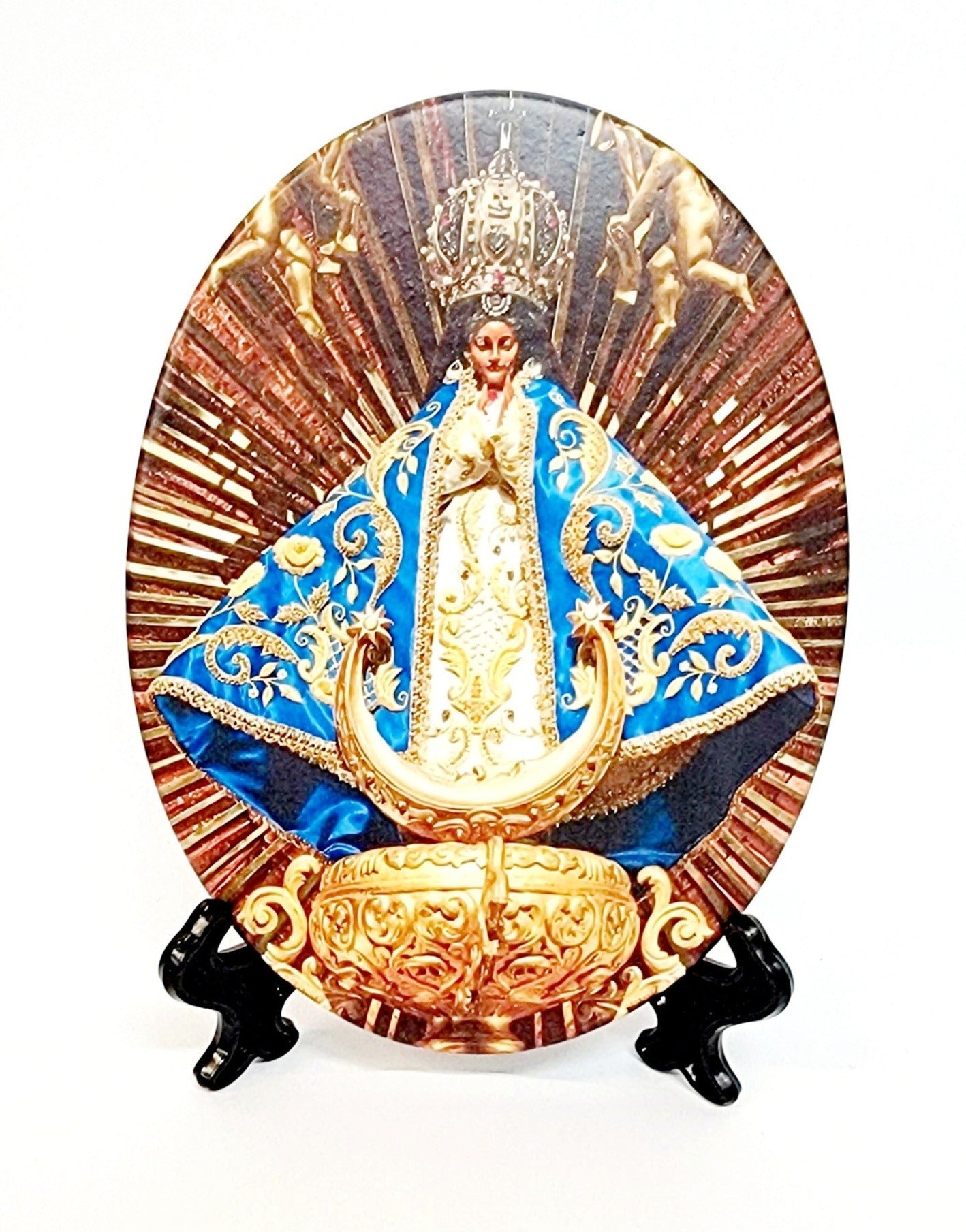 Our Lady of San Juan Oval Resin Plaque with Stand (MORE STYLES)