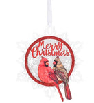 5.5" Merry Christmas Snowflake with Cardinals Ornament