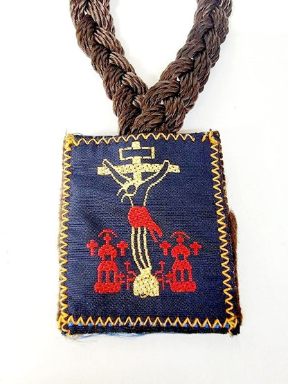Large Our Lady of San Juan Cloth Braided Scapular