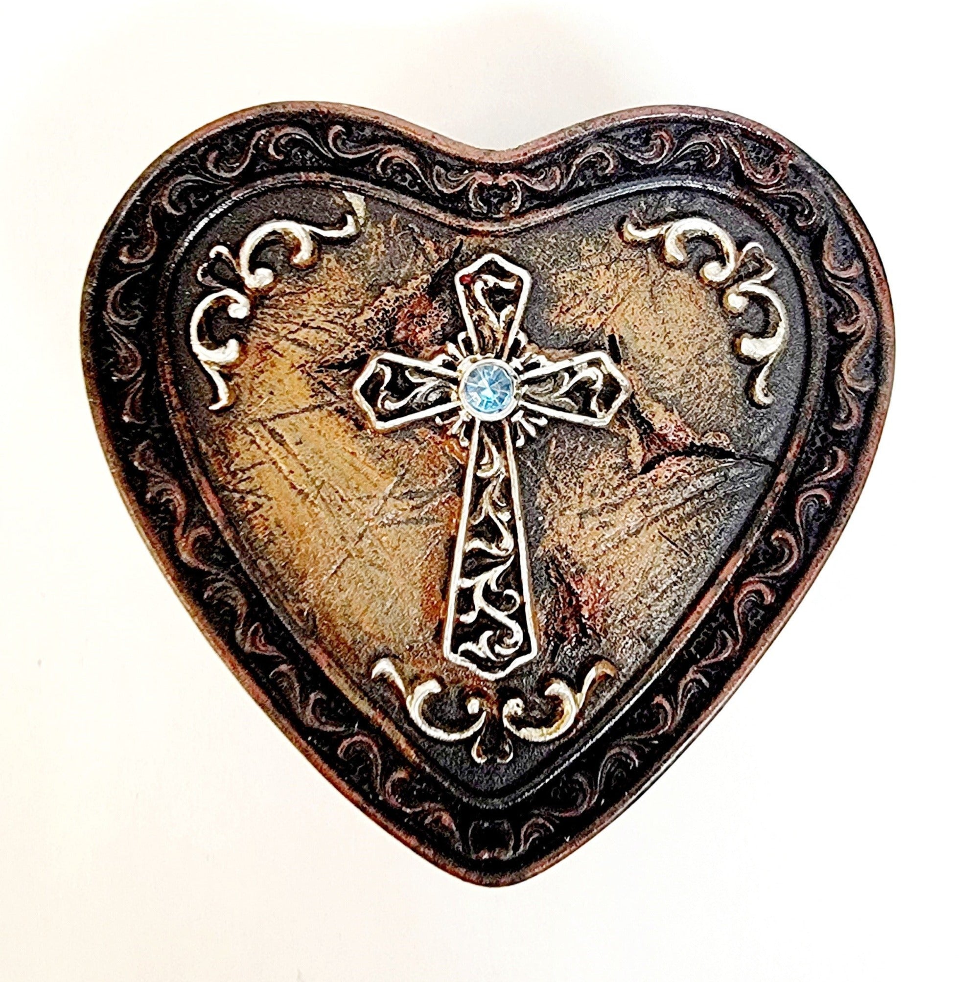 Heart with Cross Trinket Box