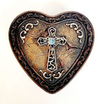 Heart with Cross Trinket Box