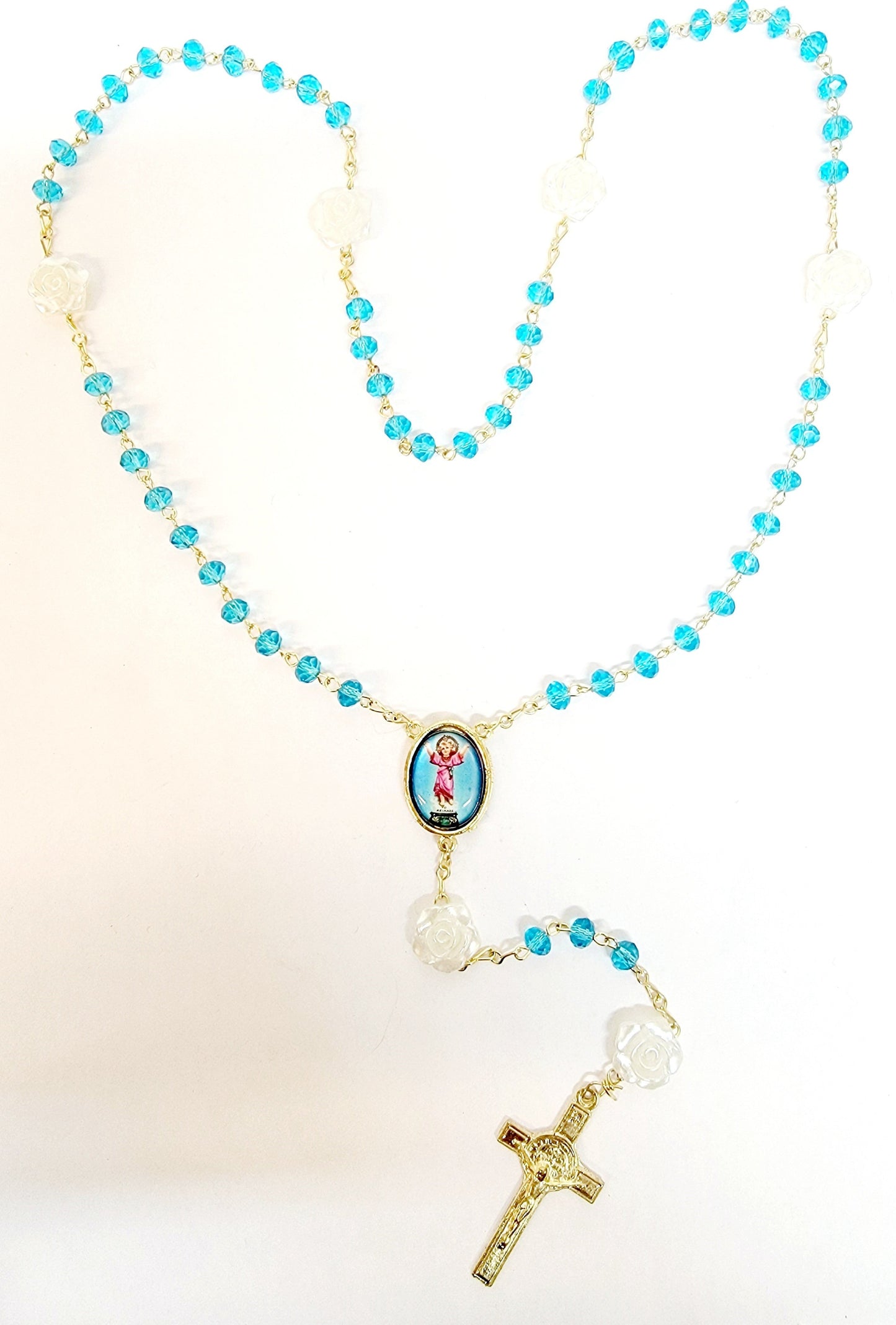 Rose Bead Rosary (MORE SAINTS)