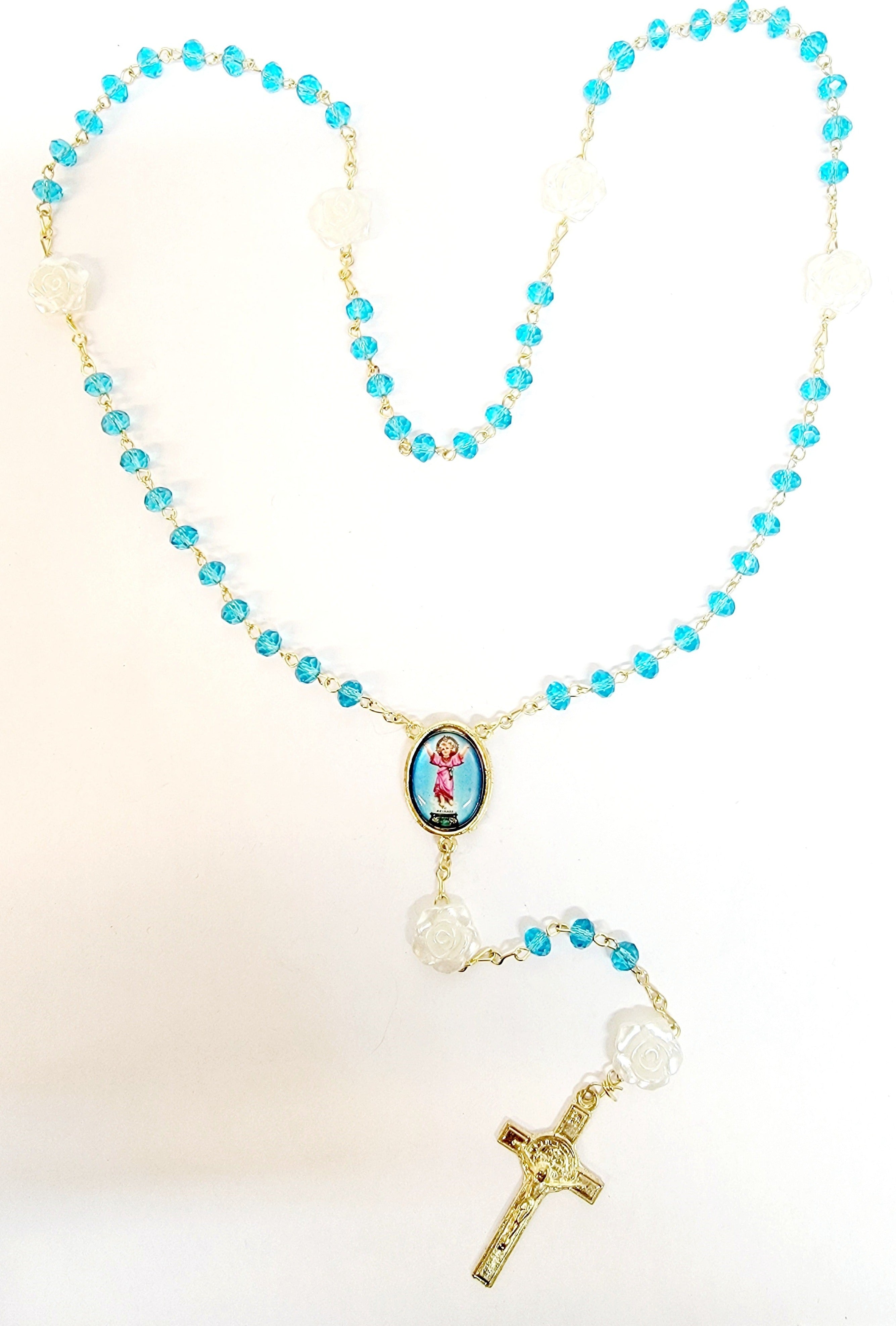 Rose Bead Rosary (MORE SAINTS)