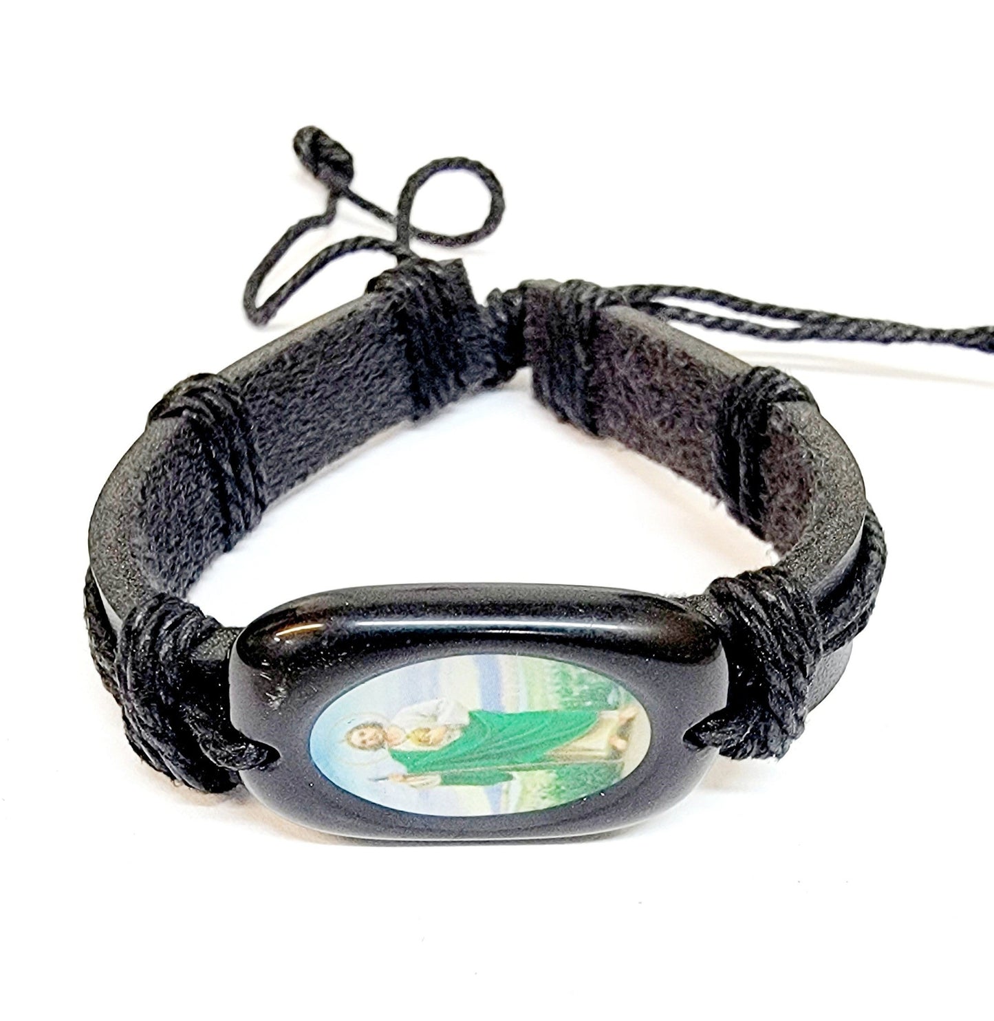 Saint Jude Leather Bracelet