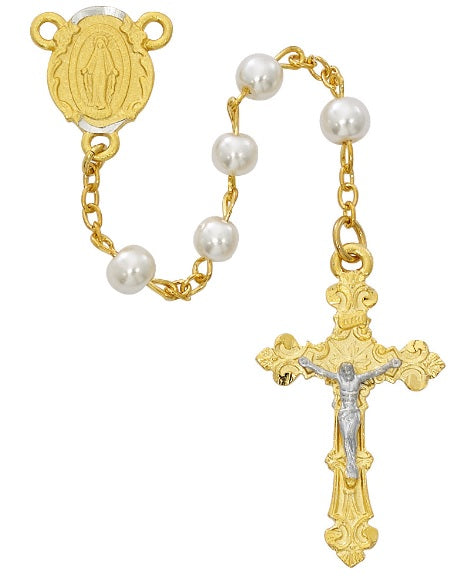 Miraculous Two Tone Pearl Rosary