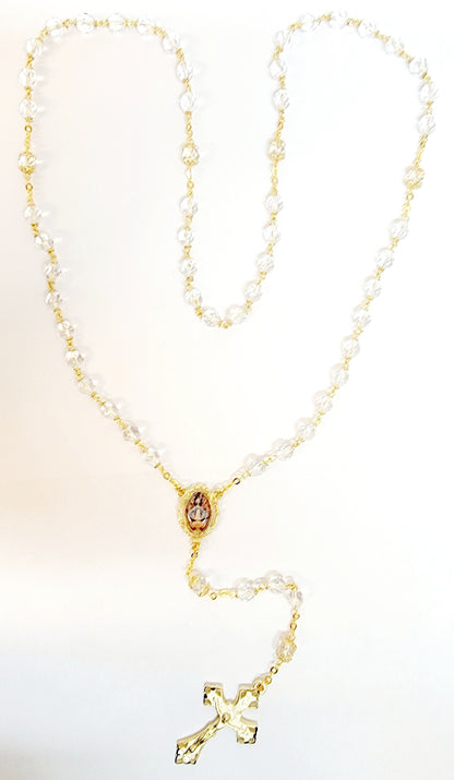 Our Lady of San Juan Gold Plated Crystal Rosary