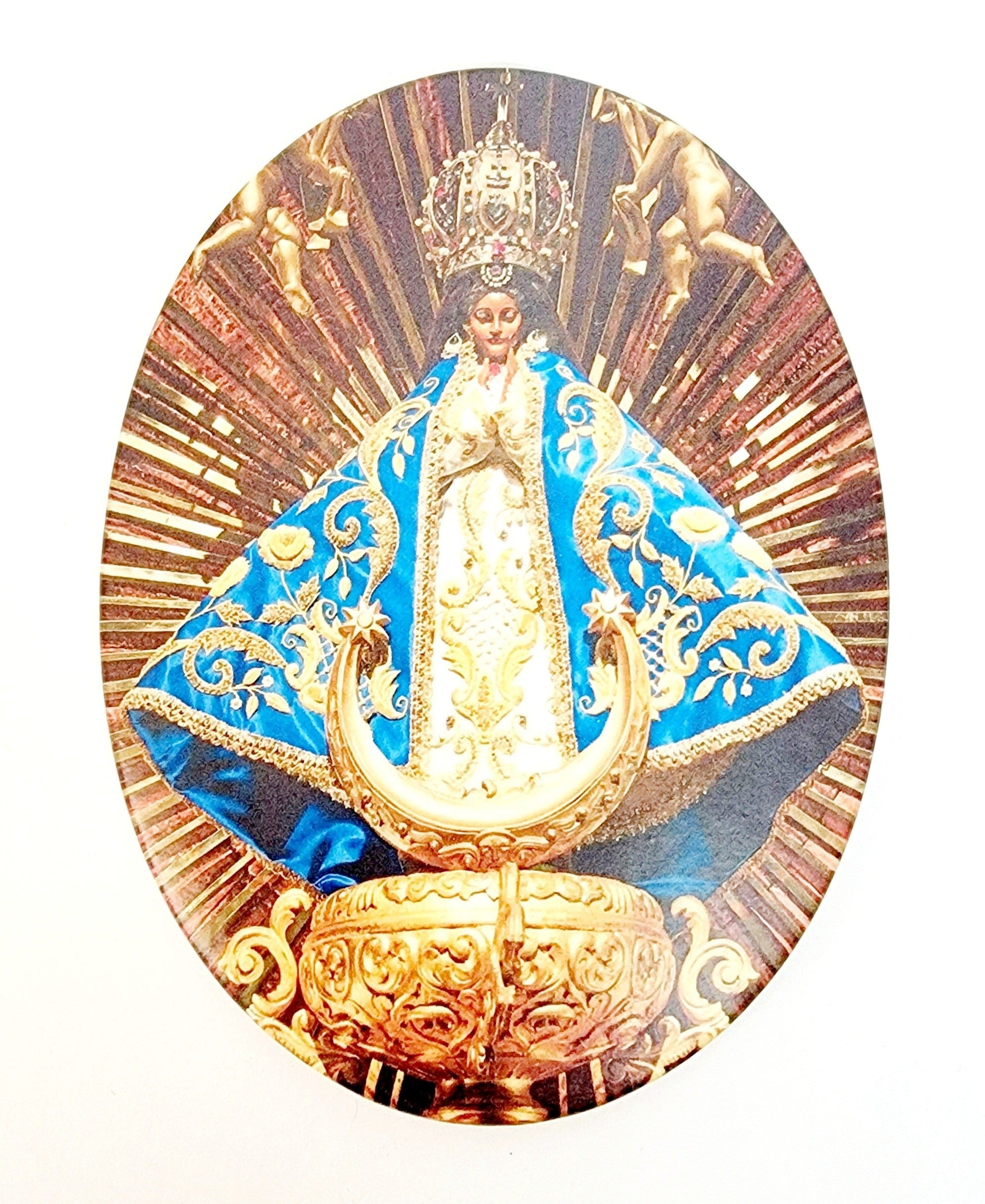 Our Lady of San Juan Oval Resin Plaque with Stand (MORE STYLES)