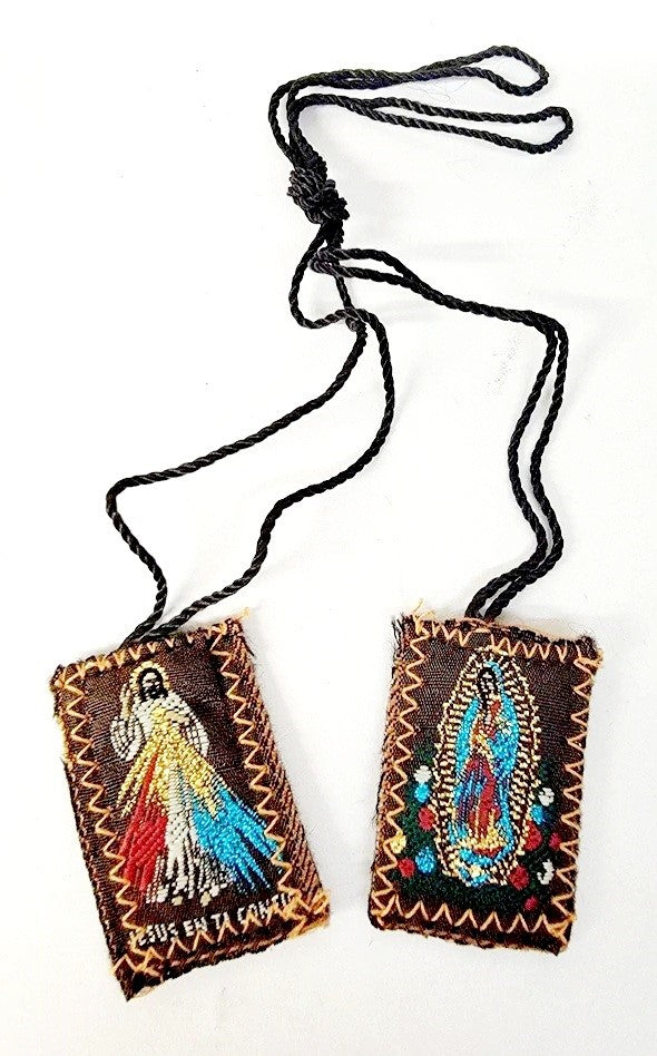 Medium Divine Mercy with Our Lady of Guadalupe Cloth Scapular