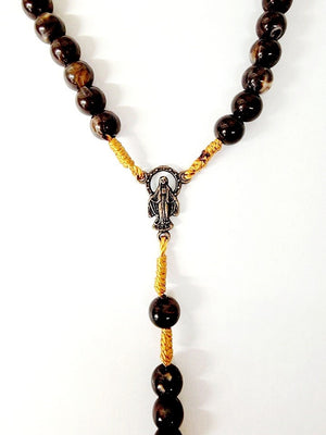 Brown Marbelized Our Lady of Grace Rosary