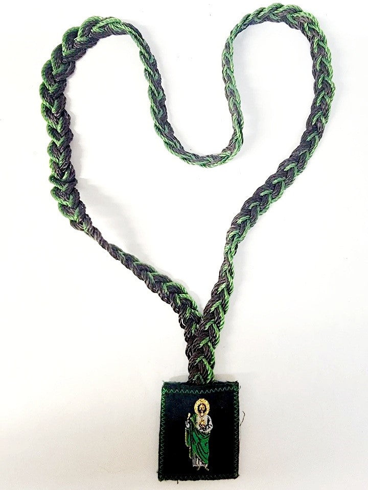 Large Our Lady of Guadalupe with Saint Jude Braided Cloth Scapular