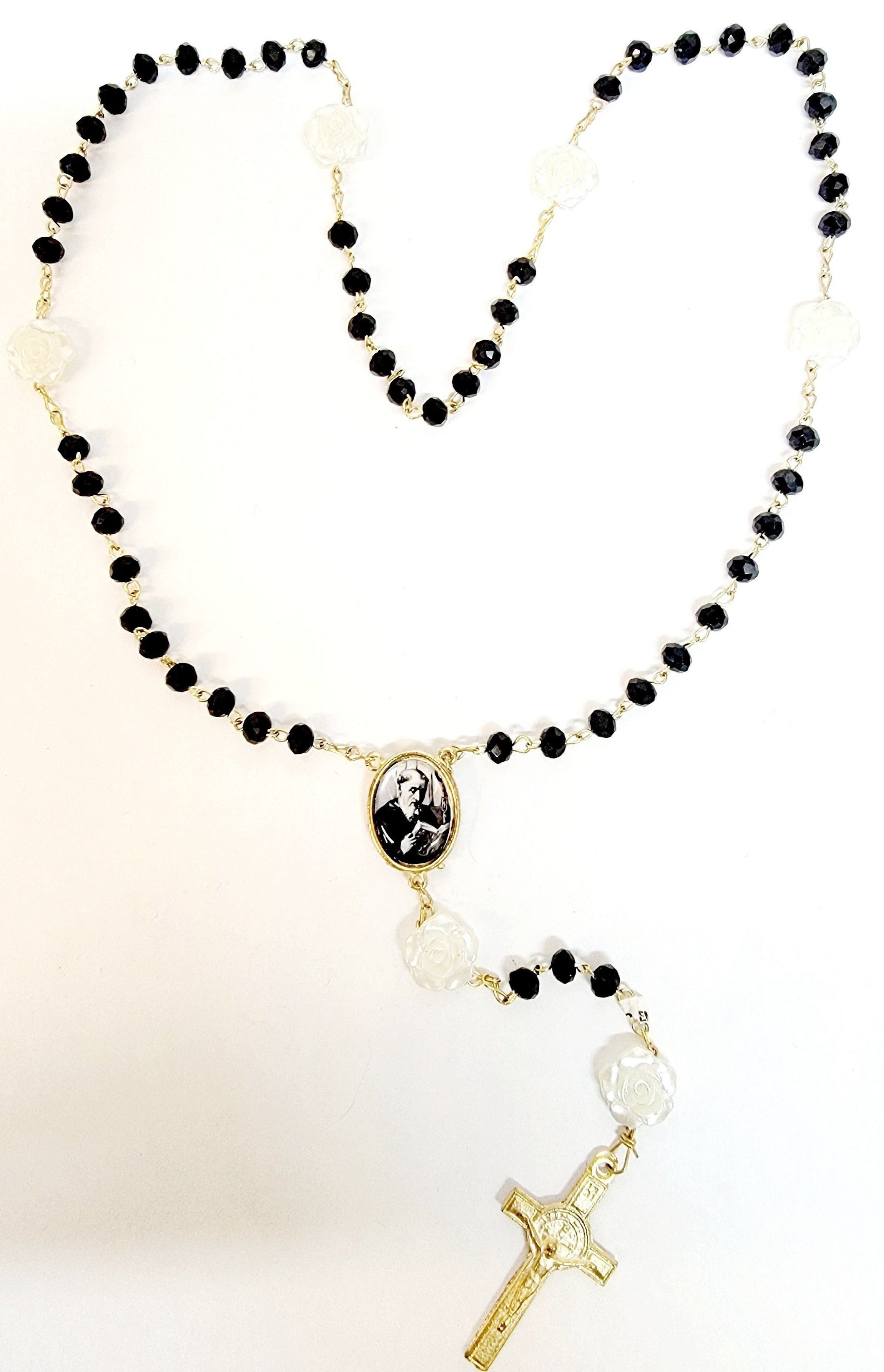 Rose Bead Rosary (MORE SAINTS)