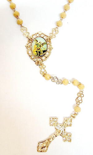 Saint Michael Crystal Tan Rosary