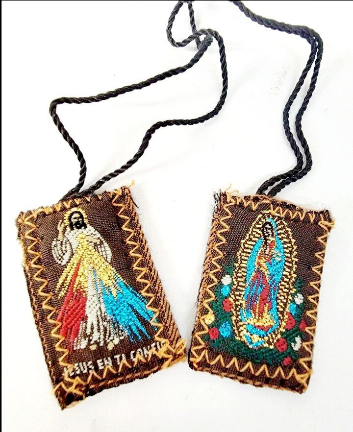 Medium Divine Mercy with Our Lady of Guadalupe Cloth Scapular
