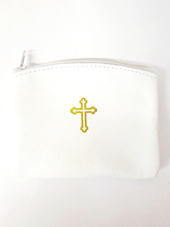 Leather Rosary Pouch with Cross (MORE COLORS)