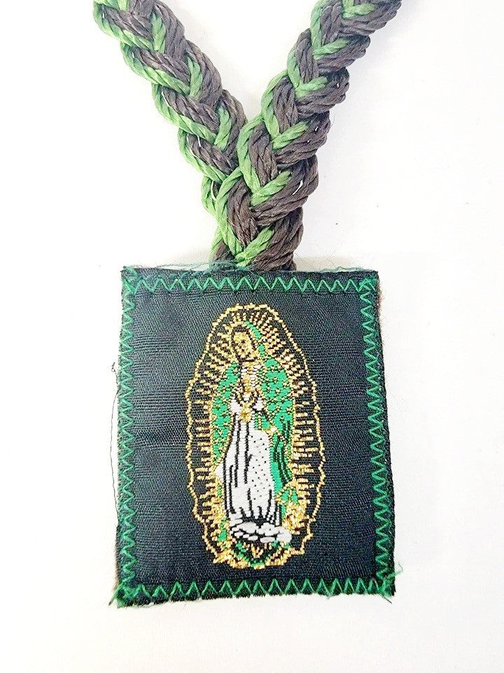 Large Our Lady of Guadalupe with Saint Jude Braided Cloth Scapular