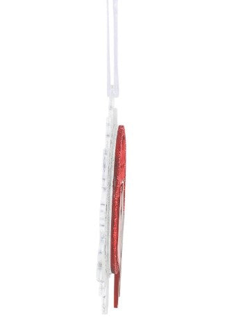 5.5" Merry Christmas Snowflake with Cardinals Ornament