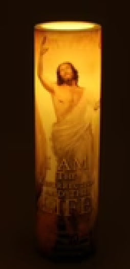 Jesus Resurrection LED Candle