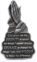 Praying Hands Serenity Prayer Car Visor Clip
