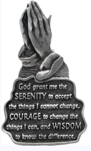 Praying Hands Serenity Prayer Car Visor Clip