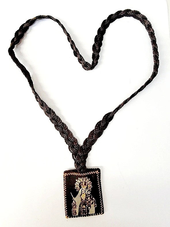 Large Our Lady of Mount Carmel Cloth Braided Scapular