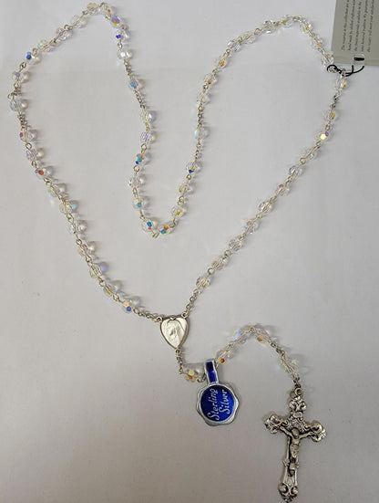 Sterling Silver Swarovski Crystal Rosary 6mm