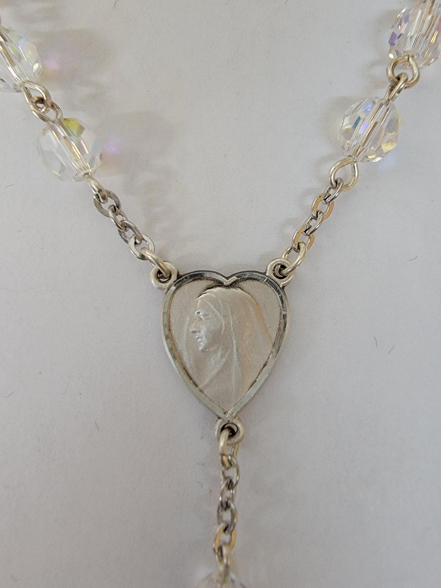 Sterling Silver Swarovski Crystal Rosary 6mm