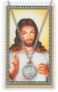 24" Sacred Heart of Jesus Necklace with Prayer Card