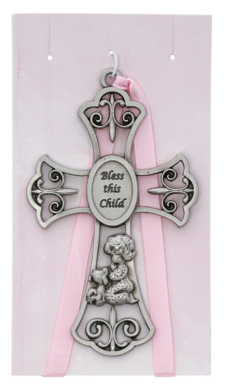 3.75" Bless This Child Crib Cross (MORE COLORS)