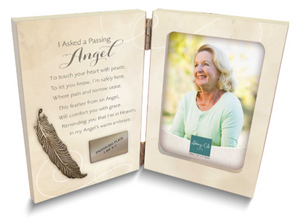 Passing Angel Feather Hinged Photo Frame with Engraving Plate